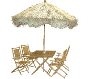 Bamboo Palapa, Table, and Chair Set