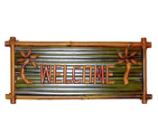 Welcome Bamboo Sign