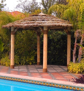 15 Foot Tahitian Palm Tiki Hut - Custom Options Shown