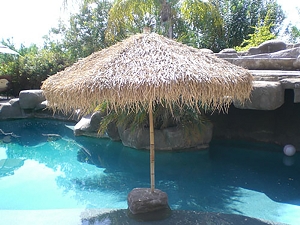 9 foot Bamboo Folding Palapa Umbrella