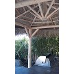 12ft Round Mexican Palm Palapa/Tiki Hut with pine half round purlin options shown 