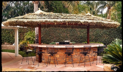 13x25 Foot Tahitian Palm Palapa - Canyon Brown Option Shown 