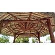 15 Foot Tahitian Palm Tiki Hut, Canyon Brown Stained 