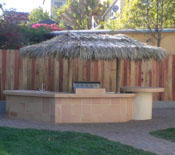 Two Pole Palm Palapa over a BBQ